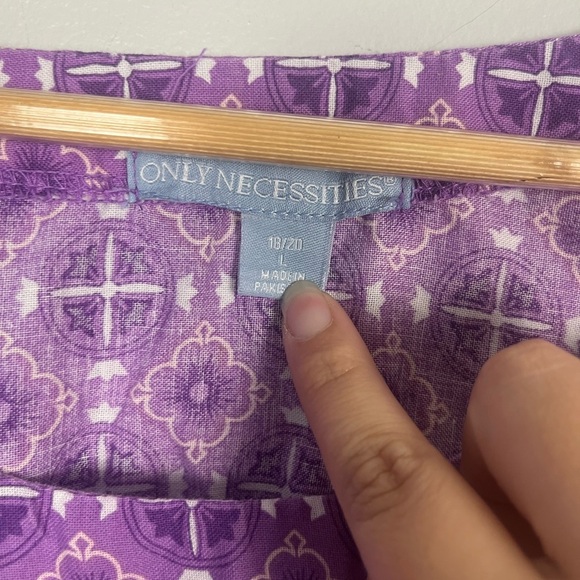 Only necessities purple cotton floral nightgown size 18/20 - Picture 3 of 7